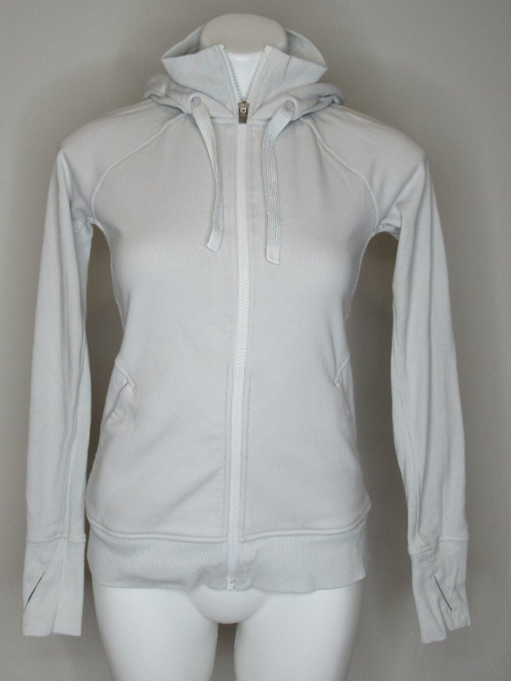 Athleta White TRIUMPH Hoodie Full Zip Sweatshirt Women's XS XSmall